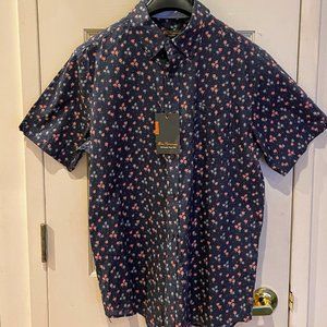Ben Sherman Short Sleeve Shirt Palm Print New With Tags
